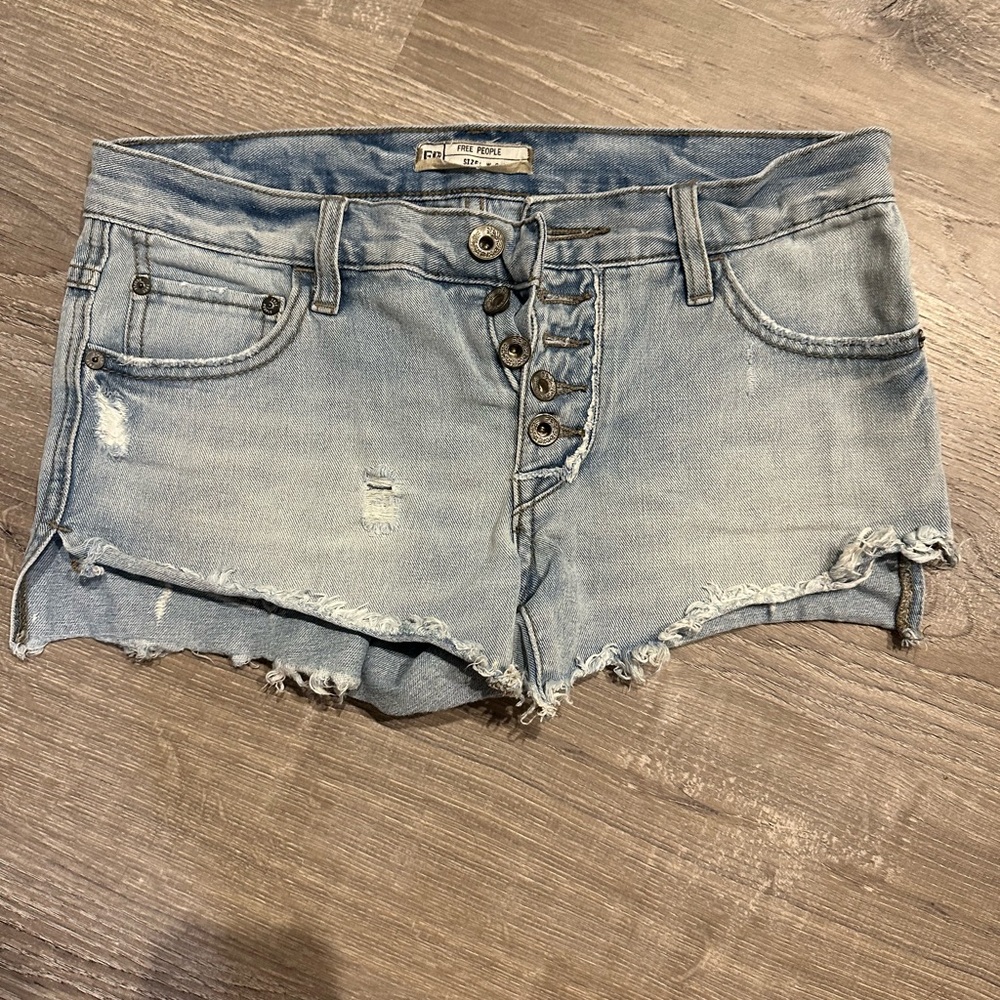 Free People Distressed Denim Shorts - Size 24